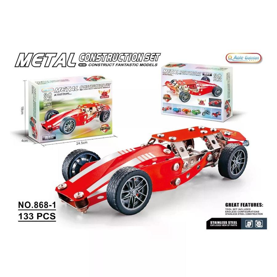 Auto Carrera Metal Armable 133 Piezas