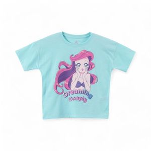 Polera Niñas TBC Princesas Disney Ariel Turquesa