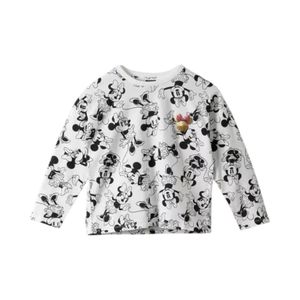 Polera Manga Larga Infantil Minnie Blanco