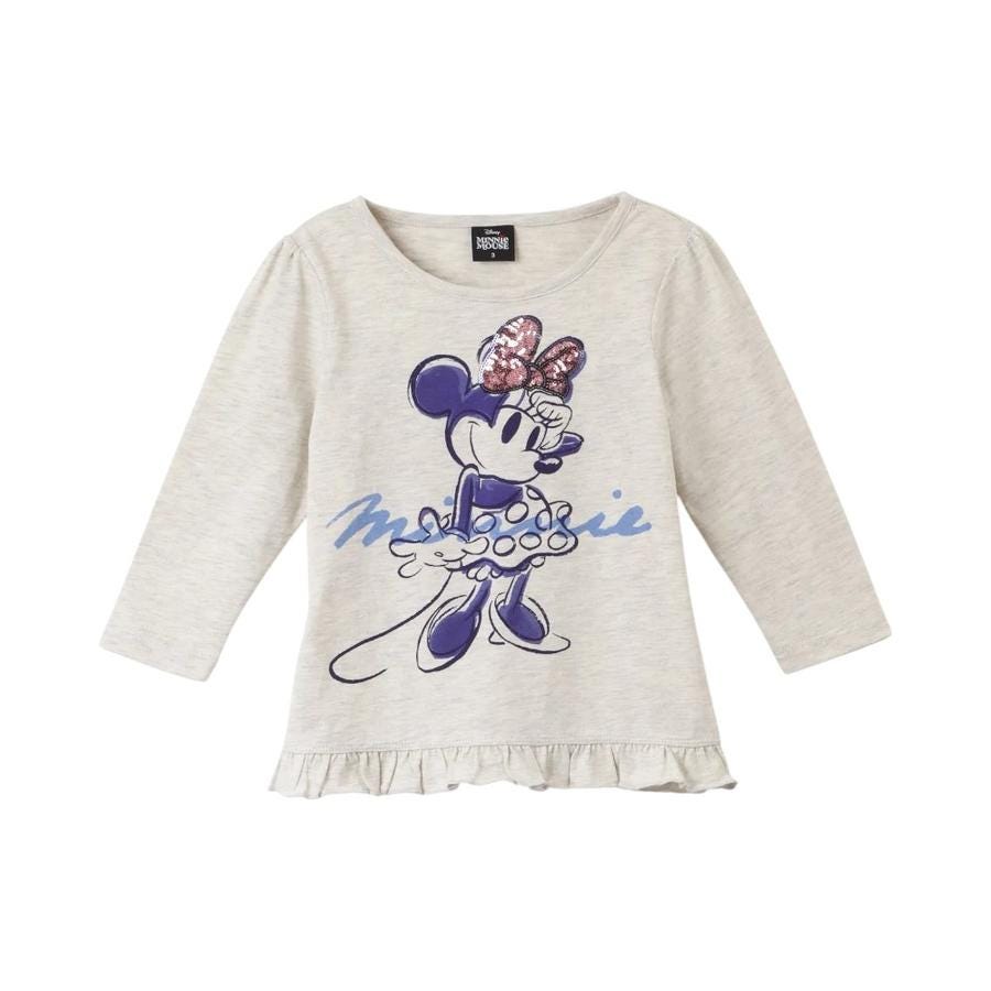 Polera Manga Larga Infantil Minnie Smile Gris