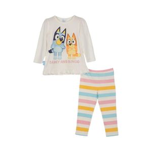 Conjunto Niña Rayas Bluey Blanco