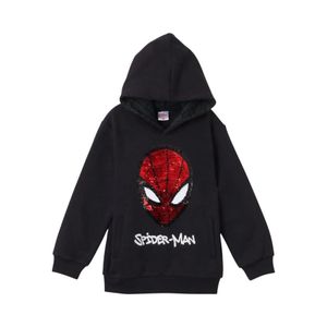 Polerón Infantil Spider-Man Lentejuelas Reversibles Negro