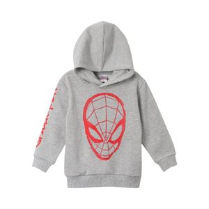 Polerón Cerrado con Gorro Niño Spiderman Web Gris
