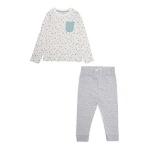 Pijama Niña Osito Dos Piezas Gris