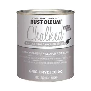 Pintura a la Tiza Chalked Rust-Oleum Gris Envejecido 1/4 Gl