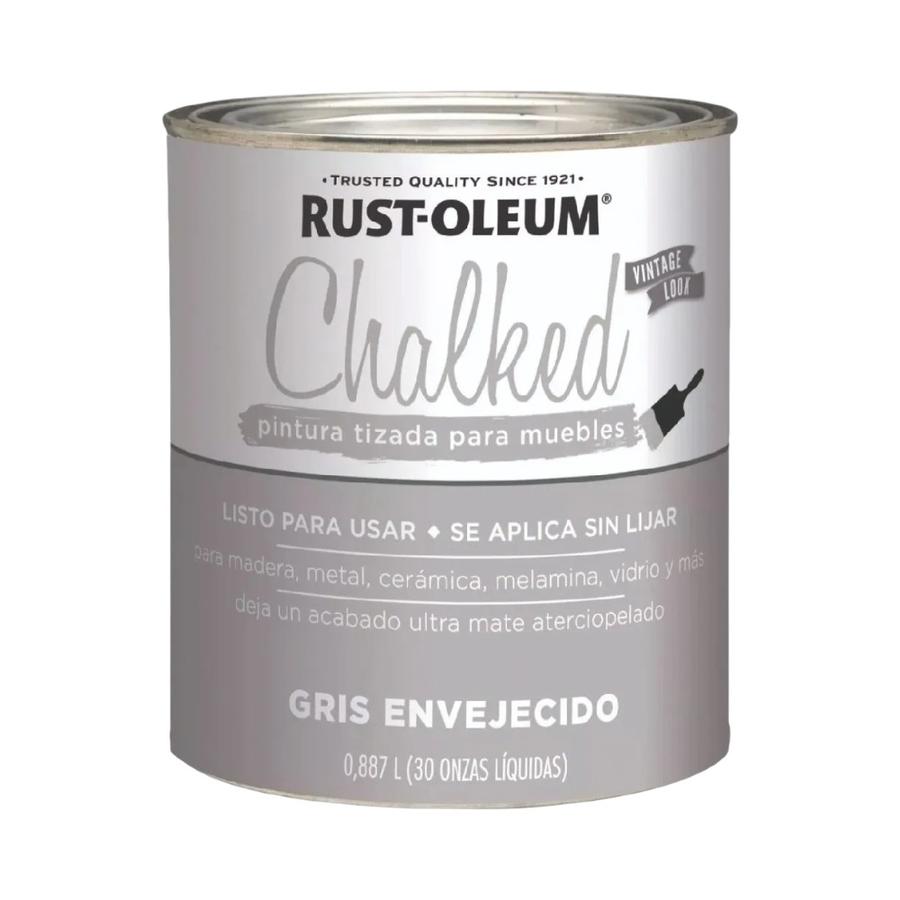 Pintura a la Tiza Chalked Rust-Oleum Gris Envejecido 1/4 Gl