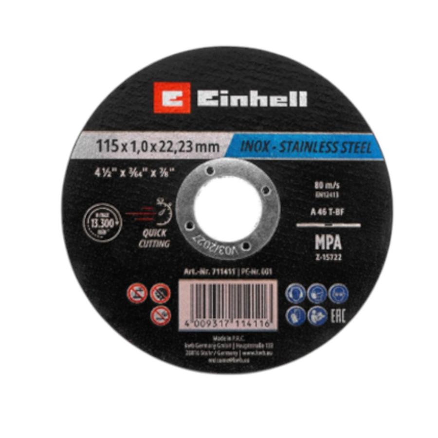 Disco corte 4 1/2 1,0mm metal (set) EINHELL 49711527 negro
