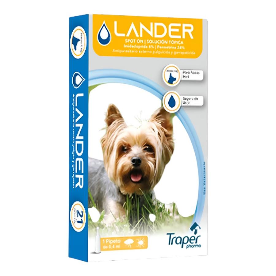Pipeta Antiparasitaria Para Perros hasta 4 kg Lander 0,4 ml