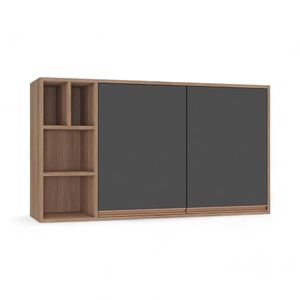 Estante Mural Alto Cocina Fellicci 2P 67x120 Cm Café/Gris