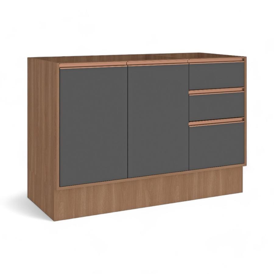 Mueble Lavaplatos Felicci 3P 2C 84x120 Cm Café/Gris