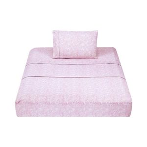 Sábanas Boho 1.5 Plazas Matiz Diseño Floral Rosado