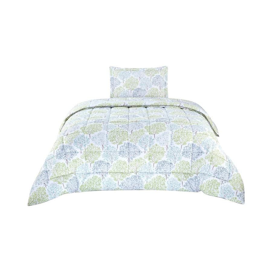 Plumón Botanic 1.5 Plazas Matiz Estilo Natural Celeste