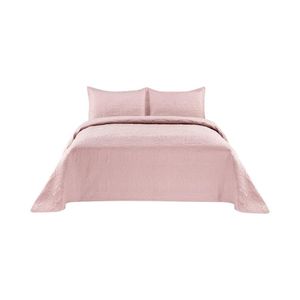 Quilt Boho 2.5 Plazas Matiz Diseño Texturado Rosa Palo