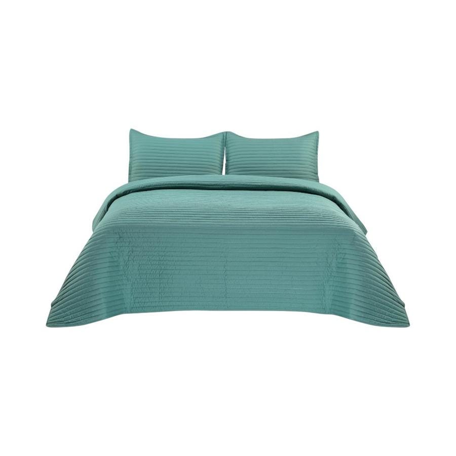 Quilt Botanic 2.5 Plazas Matiz Diseño Petróleo