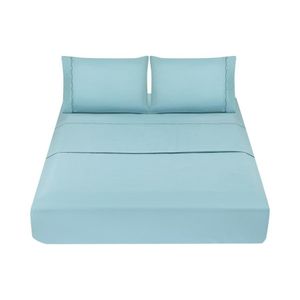 Sábanas Classic 2 Plazas Matiz Estilo Clásico Azul Piedra