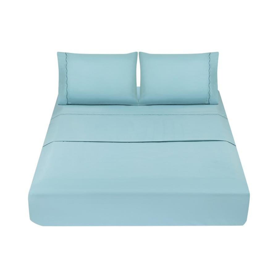 Sábanas Classic 2 Plazas Matiz Estilo Clásico Azul Piedra