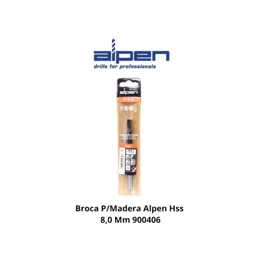 Broca Madera 8 mm Alpen 900406 Art.616