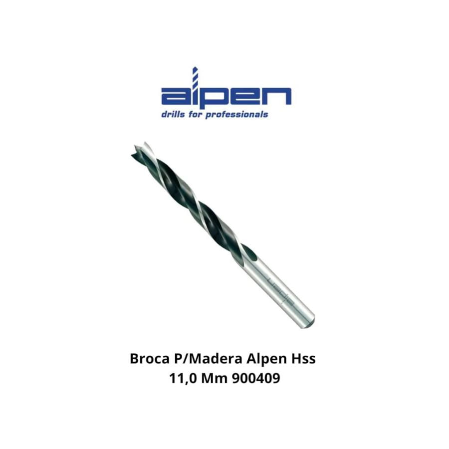 Broca Madera 11 mm Alpen 900409 Art.616 Plateada