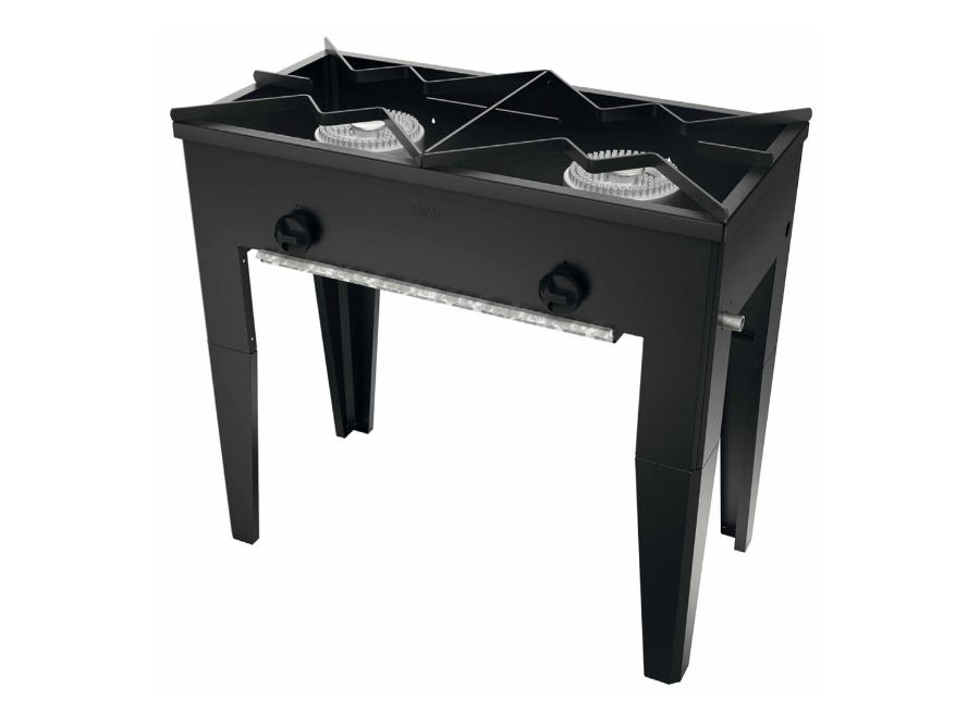 Anafe Industrial 2 Platos Altos 43x43 Cm Maigas Negro