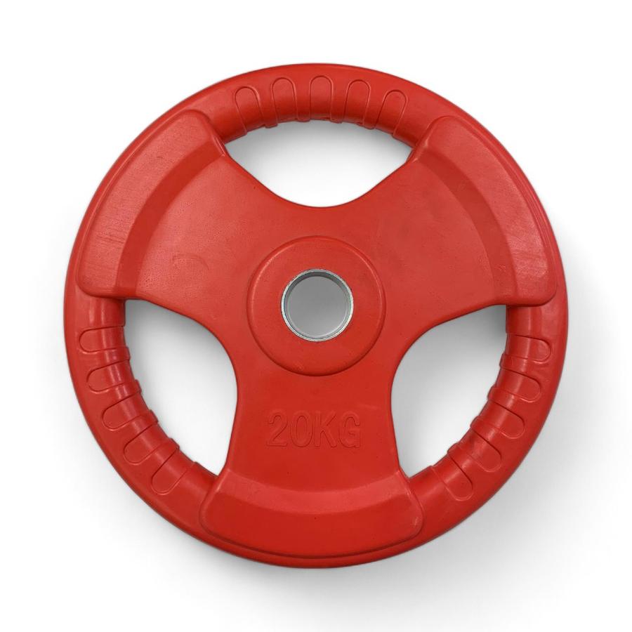 Disco Olimpico Muuk Con Aza 20 Kg Rojo