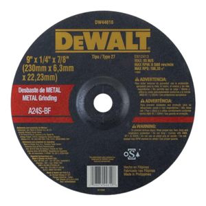 Disco Desbaste Metal 9 X 1/4 X 7/8 Dewalt