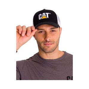 Jockey Hombre Caterpillar Con Logo Bordado Negro/Blanco