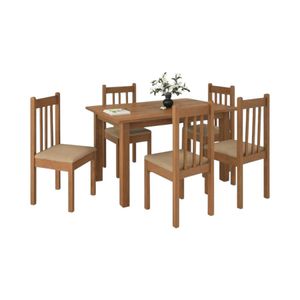 Comedor Baum Rectangular Canela + 6 Sillas Café