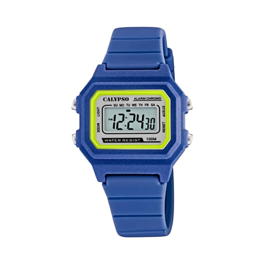 Reloj De Resina Calypso K5802/5 Mujer Crono Deportivo Azul