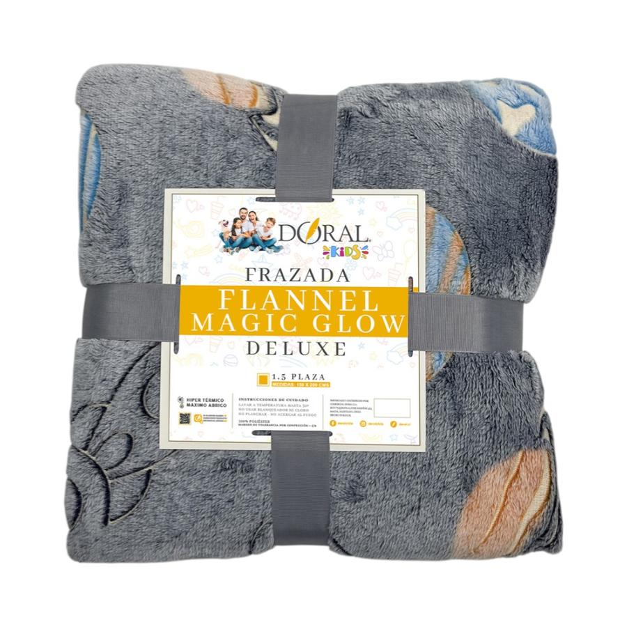 Frazada flannel Doral Magic Glow Deluxe Kids 1.5 plazas