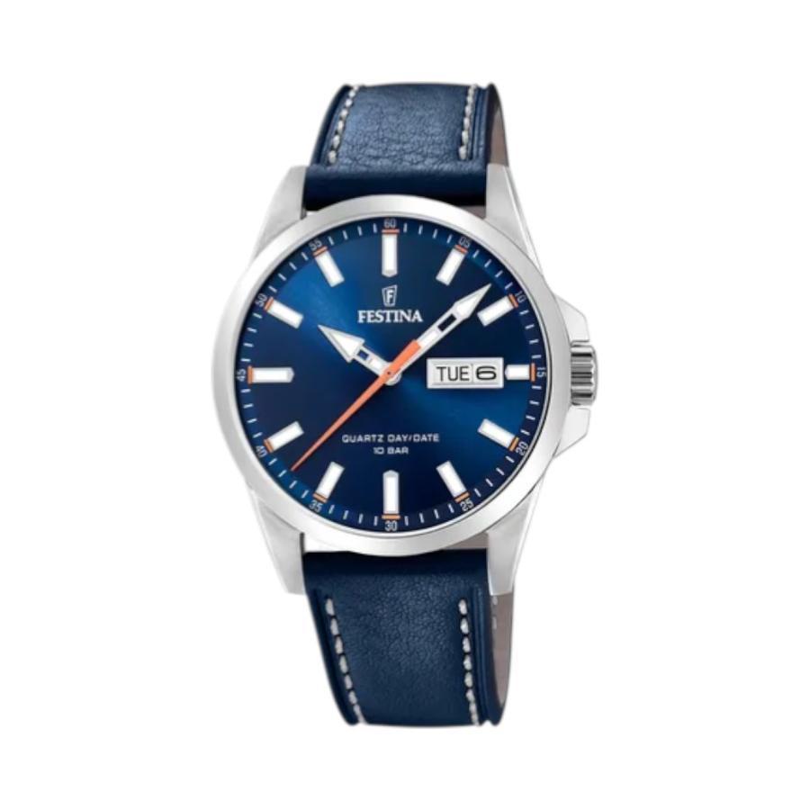 Reloj De Cuero  Festina F20358/3 Hombre Azul