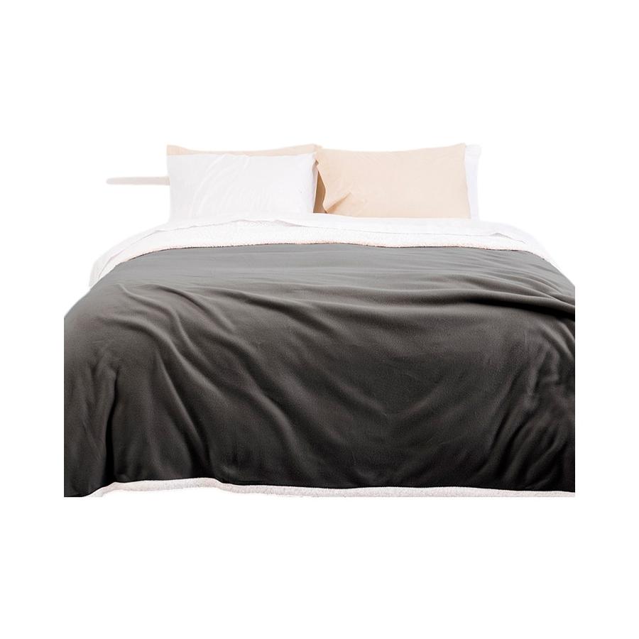 Frazada Polar Sherpa Lisa 2 Plazas Mashini Gris