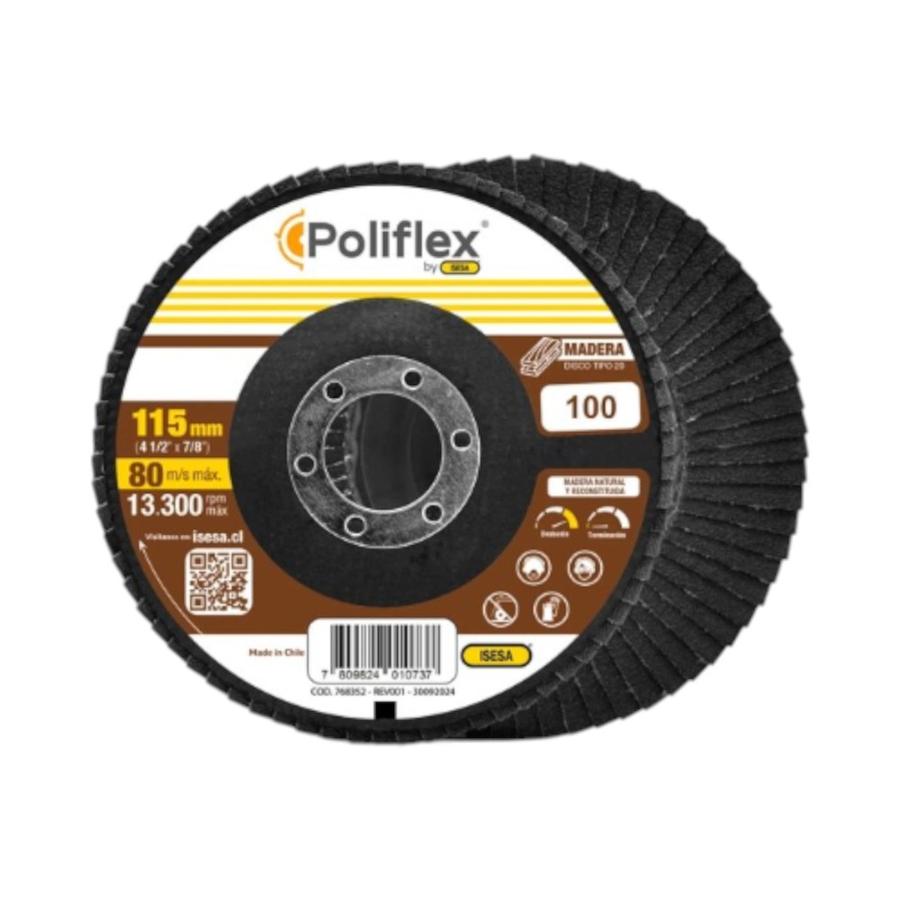 DISCO FLAP 4 1/2 OX G100 F29 UNIV poliflex 768439 azul