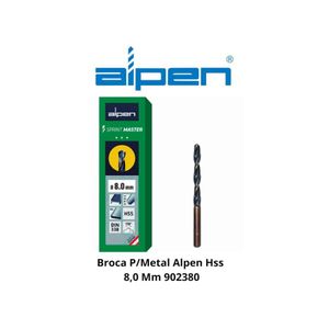 Broca Metal 8mm Alpen HSS 626 Plateado