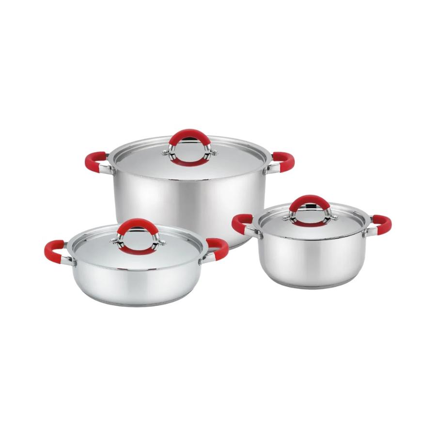 Batería Acero Inoxidable Doral  6 Piezas c/Tapa Acero - Líne