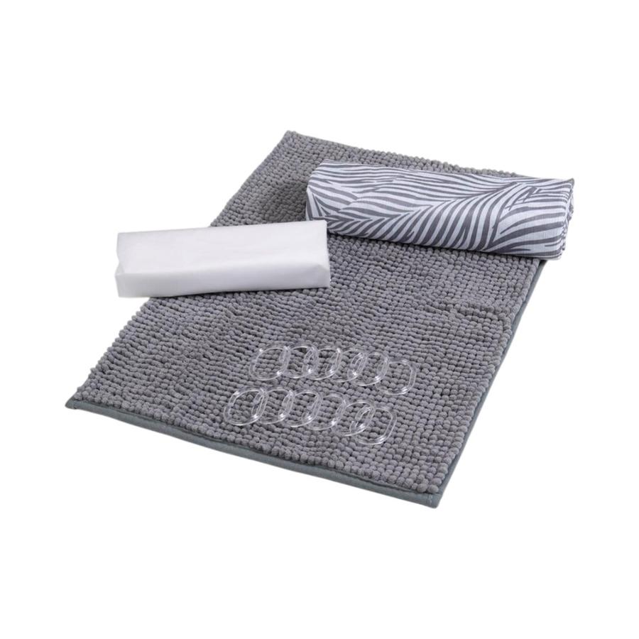 Set Cortina de Baño Mashini 4 Piezas Isiolo