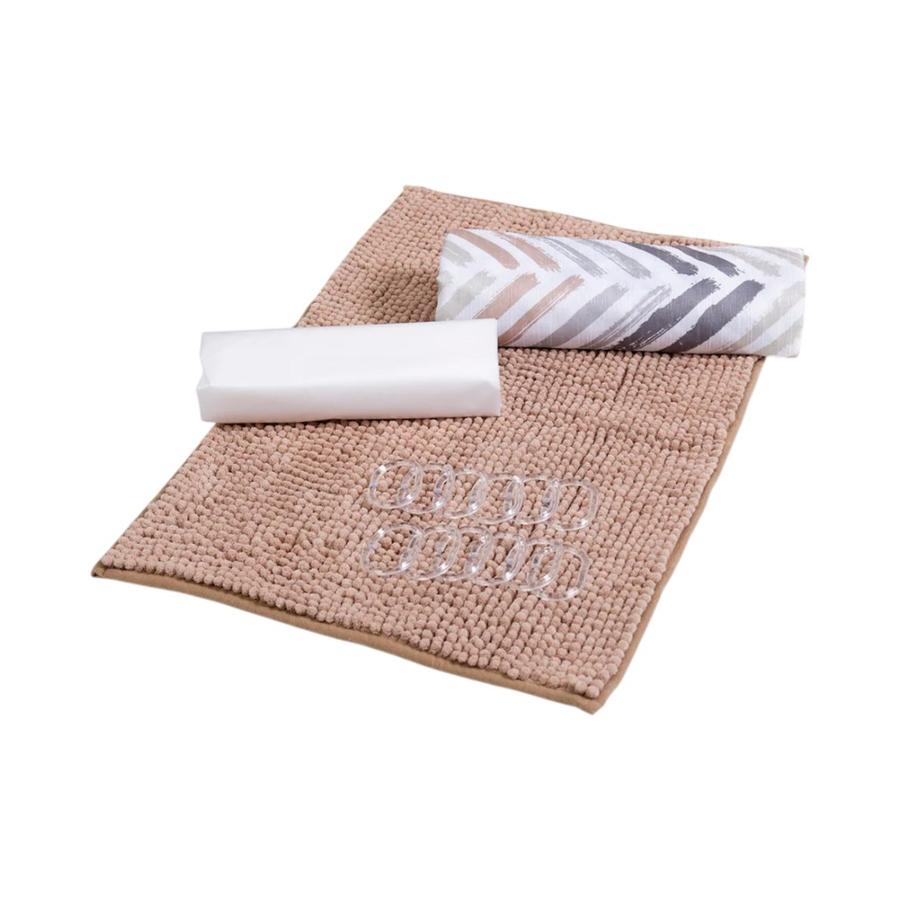 Set Cortina de Baño Mashini 4 Piezas Rongo