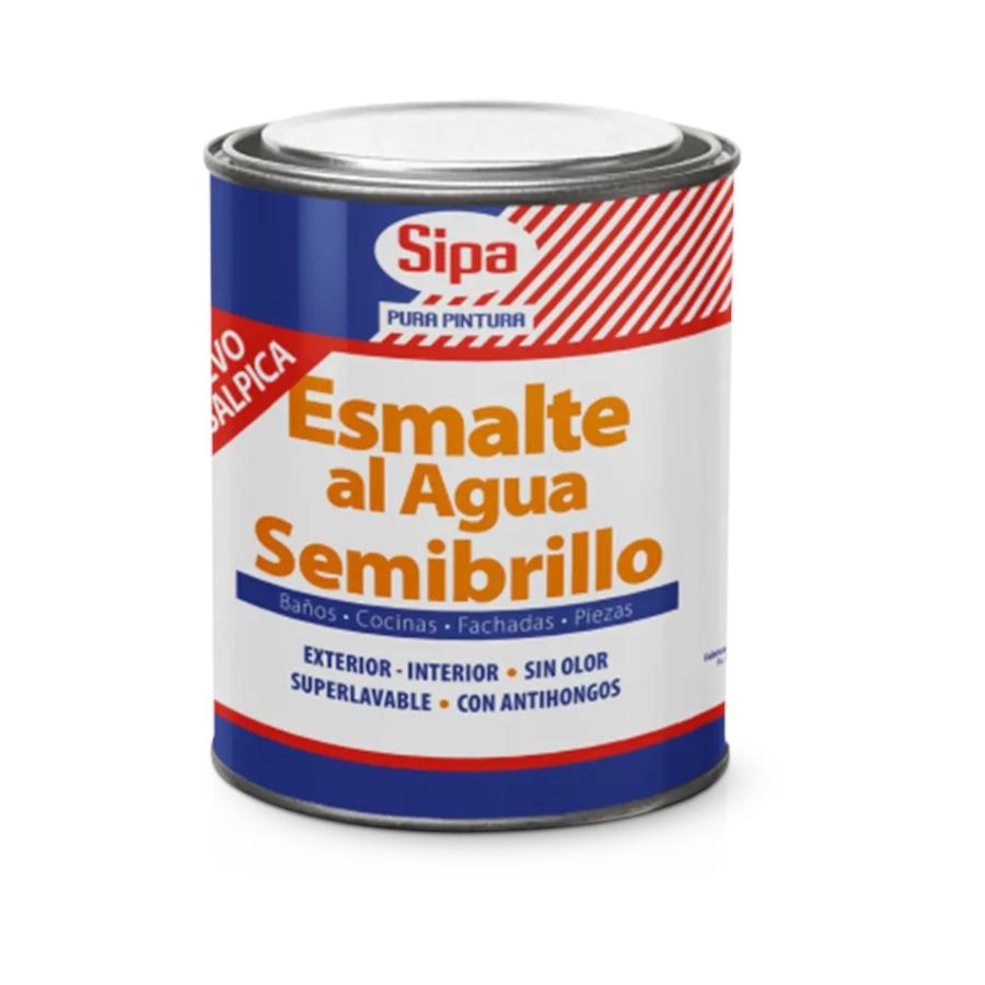 Esmalte al Agua Semibrillo Base P 1/4 GL Sipa