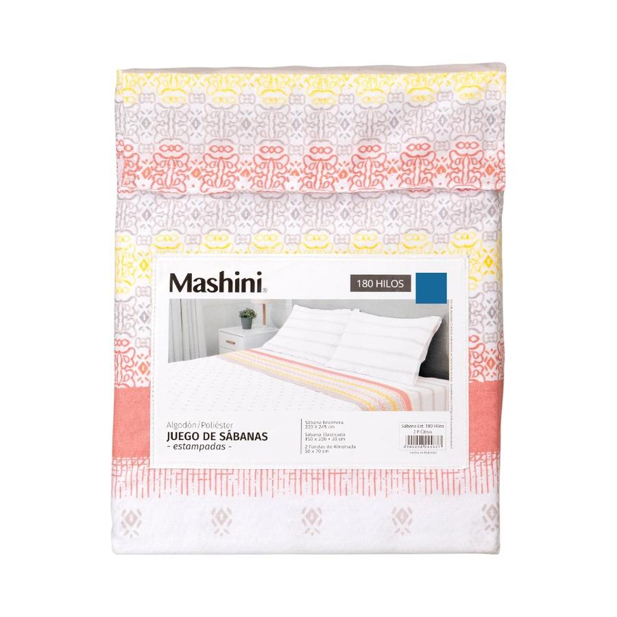 Sábanas 180 Hilos Mashini 2 Plazas Estampado Citrus