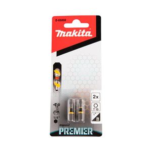 Punta Torción Impact P Makita E-03202 2 piezas T15x25mm Gris