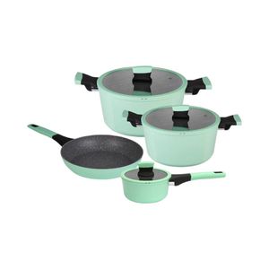 Batería de Cocina 7 Piezas Soho Mint Aluminio Forjado KW