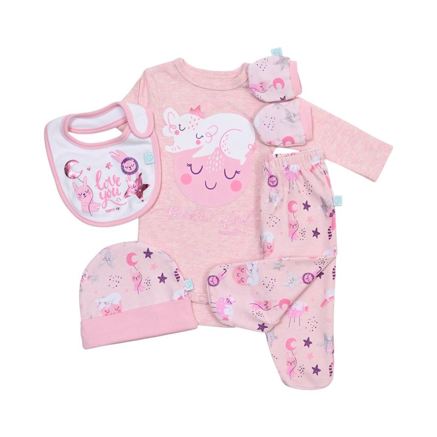 Baby Gift Niña Bambino TEXSET035 5 Piezas Rosado