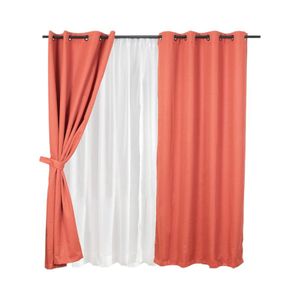 Set Cortinas Mashini Blackout Regata Terracota Frutillar