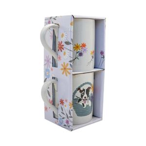 Set 2 Tazones 330 ml Cerámica Pet Flowers Multicolor Keep