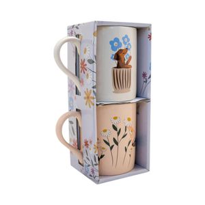 Set 2 Tazones Duo 330ml Pet Flowers Keep