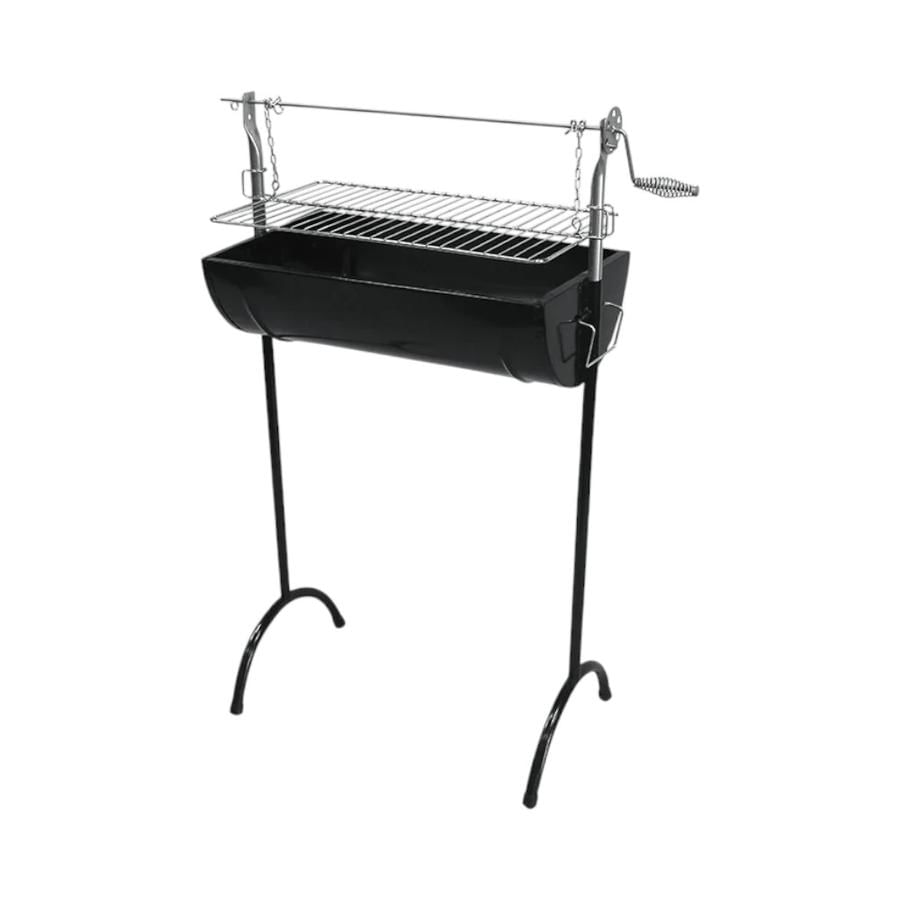 Parrilla Criolla Grilltech Clasica Con Roldana Cromada Negro