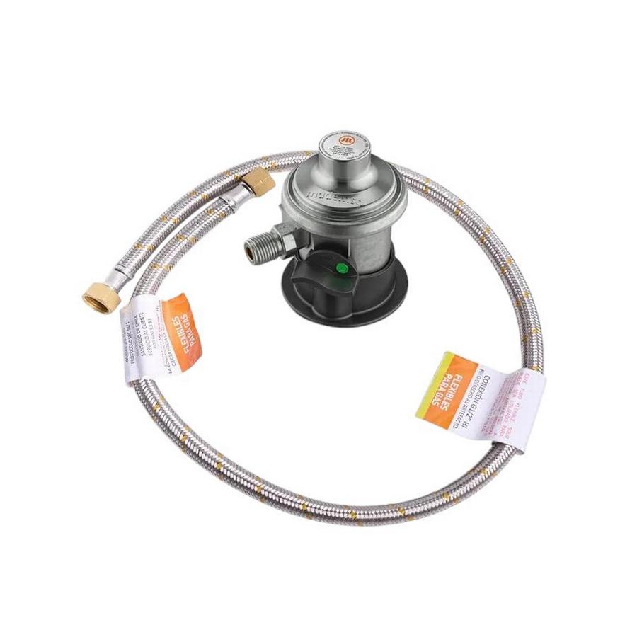 Kit Regulador Gas Mademsa hasta 15 Kg + Flexible Gas 3/8 x 1