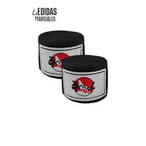 Venda Artes Marciales Okami Algodón 320cm con Velcro Negro