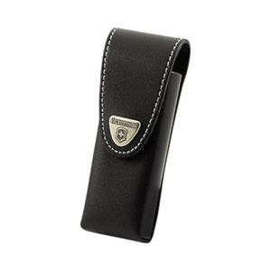 Estuche de Cuero 13cm Victorinox Negro con Clip y Cierre Adh