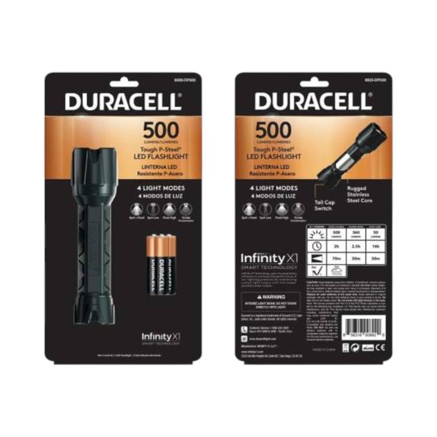 Linterna Duracell DP500 Tough P-Steel 500 Lumen 4 Modos