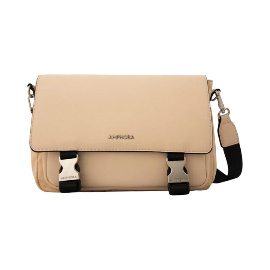 Cartera Bandolera Con Tapa Amphora Lois Beige